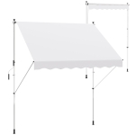Outsunny Tenda da Sole a Bracci 3x1.5m con Manovella e Struttura Telescopica, Bianco