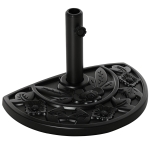 Outsunny Base para Sombrilla Semicircular Peso 9 kg Soporte Parasol de Jardín Apto para Mástil de 35mm/38mm/48mm Relleno de Cemento para Terraza Patio 50x32x32 cm Negro