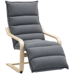 HOMCOM Butaca de Salón con Reposapiés Ajustable Tapizada en Terciopelo con Marco de Madera 67x93x105 cm Gris Oscuro
