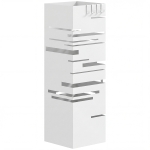 HOMCOM Paragüero Metálico con 4 Ganchos y Bandeja de Goteo Extraíble para Entrada Oficina 15,5x15,5x49 cm Blanco