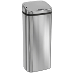 HOMCOM Sensor Mülleimer 50L Automatik Mülleimer mit Bewegungssensor, Wasserdichter Abfalleimer für Büro, Schlafzimmer, Küchen Edelstahl Silber