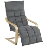 HOMCOM Modern Accent Chair, Leisure Lounge Chair Armchair with Footrest, Plush Cushion, Curved Legs and Arms, Grey