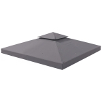 Outsunny Toit de Remplacement pour pavillon de Jardin Toile de Rechange pour pavillon tonnelle Tente 3 x 3 m Gris