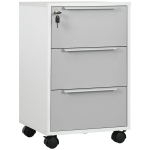 HOMCOM Three-Drawer Locking Filing Cabinet - Grey/White