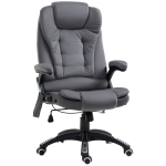 Vinsetto Cadeira de Escritório com Função de Massagem e Aquecimento Ergonómica Regulável em Altura Cinza Escuro