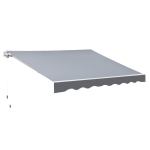 Outsunny Tenda da Sole da Esterno Avvolgibile Manualmente in Alluminio e Poliestere, 2.5x2 m, Grigio e Bianco