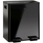 HOMCOM 2 x 20 L Doppelmülleimer, Pedalöffnung, leicht zu reinigen, Edelstahl, Kunststoff, Schwarz