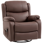 HOMCOM Poltrona Relax Reclinabile con 8 Punti Massaggianti, Riscaldanti e Poggiapiedi, 87x97X100 cm, Marrone