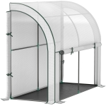 Outsunny Estufa Montada na Parede Casa de Cultivo Acessível Cobertura de Plástico 300x80x157 cm Branco