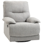 HOMCOM Relaxsessel mit Liegefunktion, Fußstütze, bis 160 kg, 89x98x101cm, Hellgrau