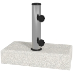 Outsunny Bază pentru umbrelă de grădină 25kg pentru tije de Ø32mm, Ø38mm și Ø48mm, din granit și oțel inoxidabil, 45x22.5x40 cm, gri