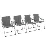 Outsunny Gartenstuhl Klappstuhl Campingstuhl, 53 cm x 54 cm x 76 cm, Glau + Silber
