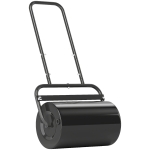 Outsunny Rullo da Giardino Φ32x50cm in Metallo Impermeabile Nero, Serbatoio Fino 38 Litri (Acqua o Sabbia)