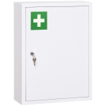 kleankin Armoire à pharmacie murale en acier, armoire à médicaments à 3 niveaux porte verrouillable 2 clés, 40x15x53,5cm, blanc