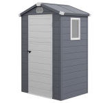 Outsunny Abrigo de Ferramentas 1,1 m² Abrigo de Jardim com Telhado Inclinado 133x102x180/208 cm