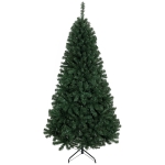 HOMCOM Árbol de Navidad Artificial 200 cm con 1000 Ramas Base Plegable Diseño por Secciones Fácil de Montar Verde