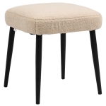 HOMCOM Repose pied salon, tabouret ottoman en tissu effet laine bouclée, pieds en acier, 42 x 42 x 44 cm, beige