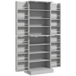 HOMCOM Armario Despensa de Cocina con 4 Puertas con Estantes Estantes Ajustables para Sala de Estar Comedor Gris