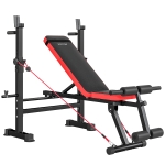 SPORTNOW Adjustable Weight Bench with Squat Rack and Dip Stand