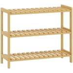 HOMCOM Zapatero de Bambú de 3 Niveles Estantería de Zapatos para 9 Pares para Recibidor Pasillo 70x26x57,5 cm Natural