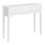 HOMCOM Konsolentisch, Beistelltisch, Dekotisch, Konsole Schubladentisch, MDF, Weiß, 100 x 32 x 85 cm