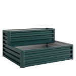 Outsunny Carré potager de jardin fond ouvert 2 étages pour herbes légumes fruits fleurs 120 x 101 x 58 cm vert