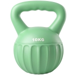 SPORTNOW Kettlebell Kugelhantel 6 kg Gewicht-Hantel mit Sand befüllt für Anfänger Zuhause Krafttraining 21 x 21 x 27 cm Grün