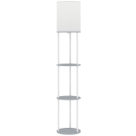HOMCOM Lámpara de Pie con Estantes con 3 Temperaturas de Color Control Remoto para Salón Dormitorio Oficina Gris