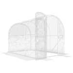 Outsunny Serre de jardin tunnel 3 x 2 x 2 m 6 m² avec porte à charnières bâche en PE 150 g/m² pour Légumes Plantes Fleurs