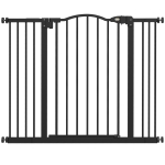 PawHut Cancelletto per Cani Estensibile con 4 Viti Regolabili, in Metallo e Plastica, 74-100x78 cm, Nero