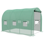 Outsunny Sprinkler System Polytunnel Greenhouse, 3 x 2m, Green