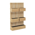 Outsunny Jardinière murale potager avec 5 bacs treillis en bois massif amovibles 60 x 16 x 100 cm
