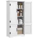HOMCOM Buffet de cuisine armoire de cuisine contemporaine multi-rangements 2 placards 3 étagères 60 x 30 x 123 cm blanc