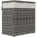 Outsunny Cutie de depozitare pentru grădină și casă din ratan cu material textil interior, 57x34x62cm, gri