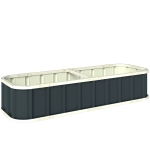 Outsunny Jardinière surélevée en acier galvanisé, lit de jardin avec gants et bords pliés, 165 x 52 x 31 cm, gris foncé