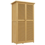 Outsunny Gartenkommode wetterfest, 2 Türen mit Schloss, Kiefernholz, 87L x 46,5B x 160H cm, Hellgelb