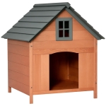 PawHut Casetta Rialzata per Cani fino a 15 kg, Cuccia per Cani Gatti da Esterno in Legno di Abete, 81.3x91.5x98.5 cm