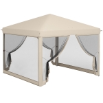 Outsunny Cenador de Jardín 3x3 m con Mosquiteras Anti-UV Marco de Acero y Bolsa de Transporte para Patio Terraza Fiesta Beige