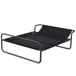 PawHut Lit surélevé pour chiens animaux de compagnie avec appui-tête tissu micro-perforé 106 x 81 x 33 cm noir
