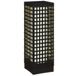 Outsunny Außenleuchte mit Solarmodul, Einschaltautomatik, 8 h Betriebszeit, Rattanoptik, Stahl, 15,5 x 15,5 x 46 cm, Schwarz