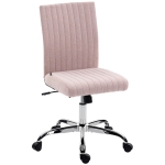 HOMCOM Chaise de bureau sans accoudoirs, fauteuil de bureau, hauteur réglable et pivotant 360°, 43 x 56 x 89-99 cm, rose