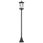 Outsunny Solar-Außenleuchte, LED, Automatikbetrieb, wetterfest, 6h Leuchtdauer, 17B x 17T x 127Hcm, Schwarz