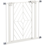 PawHut Pressure Fit Stair Gate, Dog Gate, with Auto Closing Door, Double Locking, Easy Installation, Openings 74-80cm - White