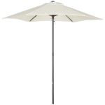 Outsunny Parasol droit ronde parasol de jardin Ø 2 m mât en aluminium 6 baleines métal et toile beige