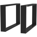 HOMCOM Set 2 Picioare de Masă Dreptunghiulare din Oțel, 60x8x72 cm, Negru
