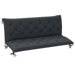 Outsunny 3 Seater Bench Pad, Garden Swing Chair Cushion with Back and Ties, Tufted Style Garden Furniture Window Seat Cushion for Indoor and Outdoor Use, 98 x 150 cm, Black