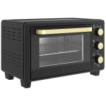 HOMCOM Miniforno Forno Tostador Temporizador Grelha Assadeira Janela de Vidro Metal Preto