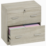 Vinsetto Cajonera de Escritorio con 2 Cajones con Guías para Carpetas Colgantes para A4 Cerradura y 2 Llaves 77x42x72 cm Natural