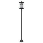 Outsunny Stâlp Solar de Grădină, Înalt de 184cm, cu Lumină LED Alb Rece și IP44, Negru