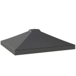 Outsunny Gazebo Roof Replacement UV50+ Waterproof Pop Up Canopy Cover with 8 Drainage Holes 3 x 3 m Dark Grey